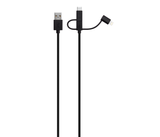 Xqisit KABEL USB - micro-USB/Lightning/USB-C 1M XQISIT czarny # - 1451231 - zdjęcie 3